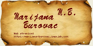 Marijana Burovac vizit kartica
